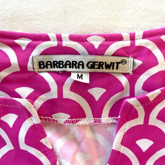 Barbara Gerwit magenta patterned mini dress/tunic M - Picture 3 of 7